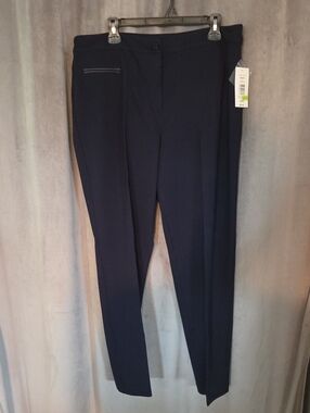 NWT Size 18R TanJay Navy Tailored Straight-Leg Trousers